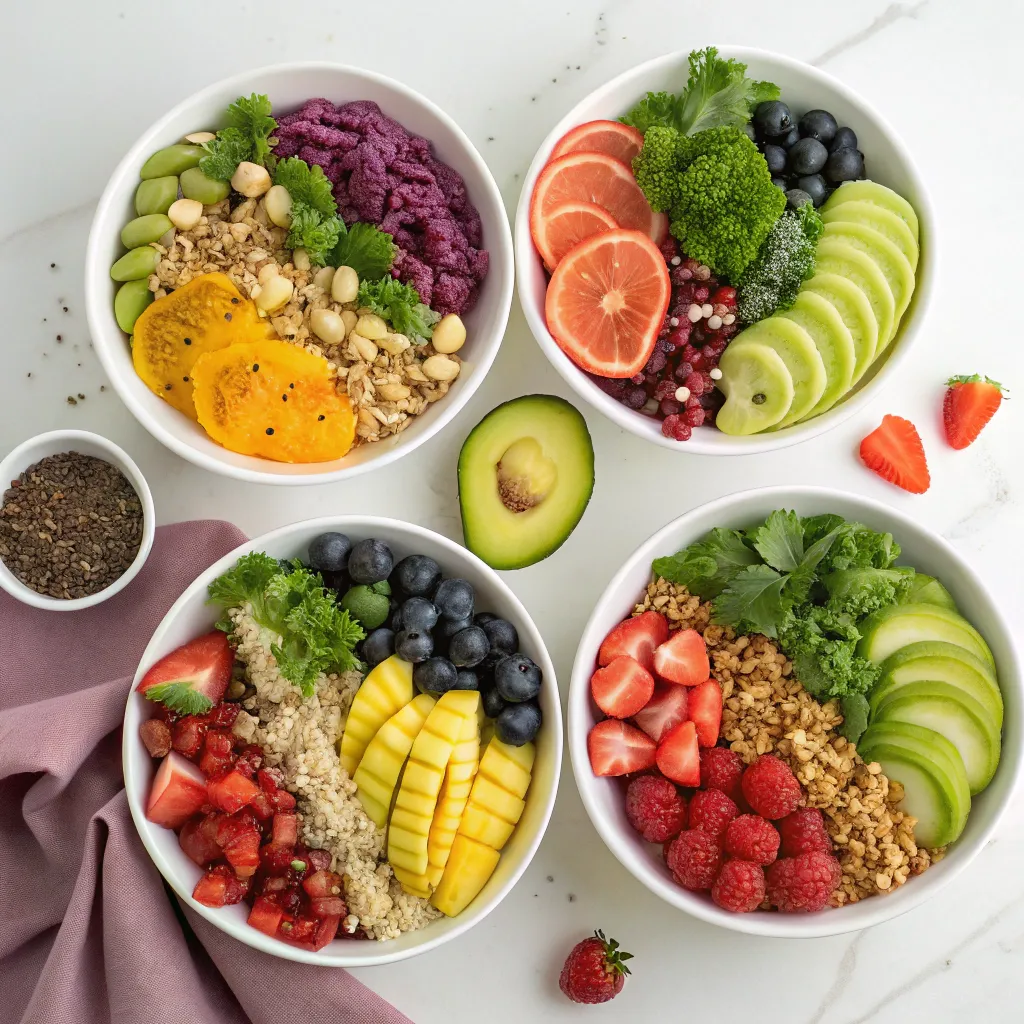 Colorful superfood dishes